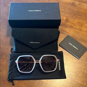 Dolce & Gabbana Black and Brown Sunglasses Geometric Design.